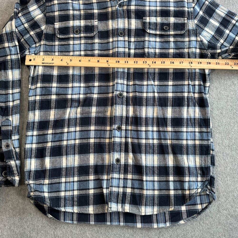 Jachs Blue Plaid Flannel Button Down Shirt Men's Medium Long Sleeve - Picture 7 of 10